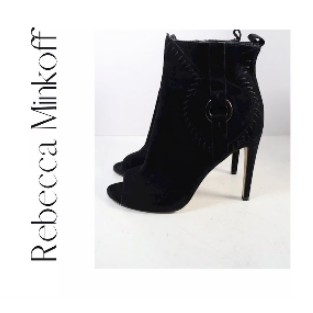 Rebecca Minkoff Ridley Stiletto‎ Heel Peep Toe Booties 8 - Picture 3 of 15